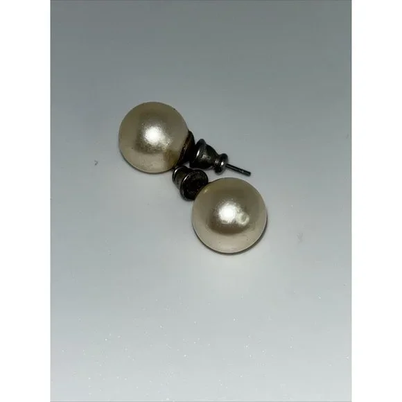 Vintage Lot Of 8 Gold Tone Pierced Earrings w/ Faux Pearls Unbranded - Picture 9 of 12